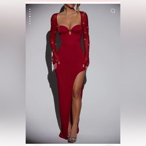 Red long sleeve dress